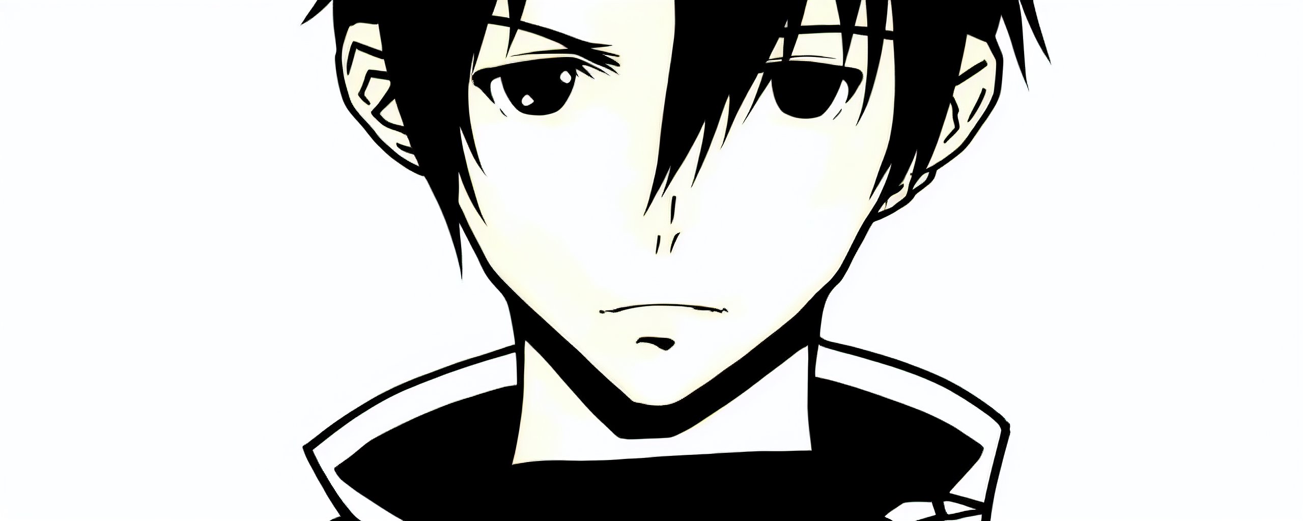 An image of Kirito Sword Art Online, intricate, elegant, highly detailed, anime, genshin impact, thick outlines, concept art, smooth, sharp focus, illustration, third eye, portrait