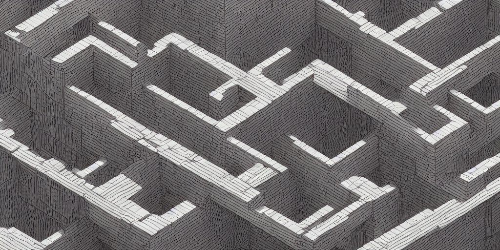 An image of The Forbidden Shape by M.C. Escher, dystopian vibes, 8k uhd