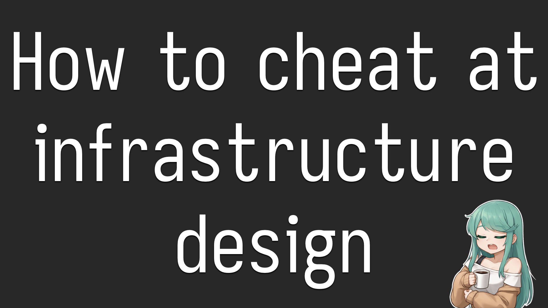 How to cheat at infrastructure design.