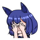 A picture of the character Aoi in a facepalm mood.}